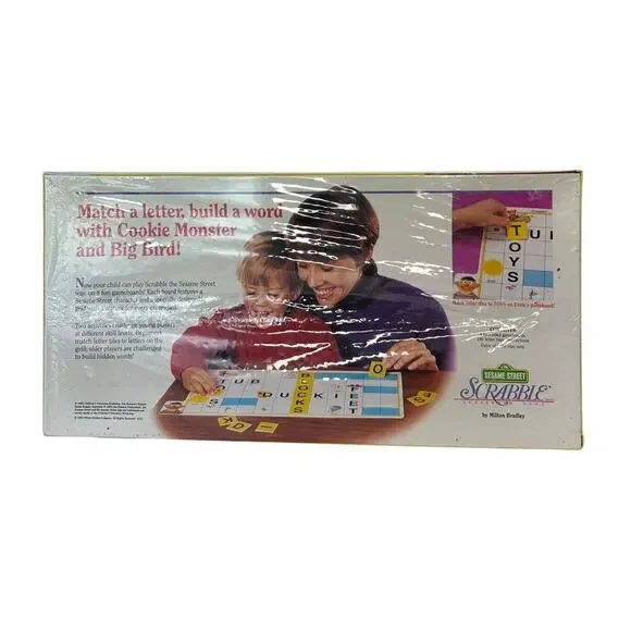 Sesame Street Kids Scrabble Game by Milton Bradley 1992 Vintage Game New Sealed - Picture 8 of 12